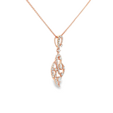18k Rose Gold Diamond Pendant Necklace