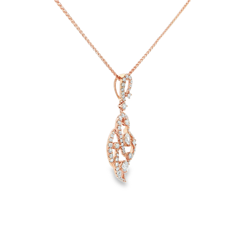18k Rose Gold Diamond Pendant Necklace