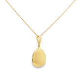 14k Yellow Gold Flat Polished Teardrop Necklace – 18" Chain