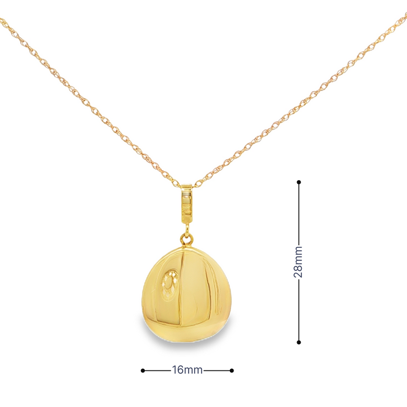 14k Yellow Gold Flat Polished Teardrop Necklace – 18" Chain