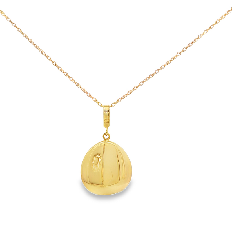 14k Yellow Gold Flat Polished Teardrop Necklace – 18" Chain