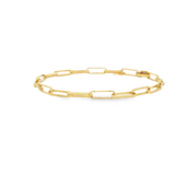 14k Yellow Gold Mini Diamante Paperclip Bracelet – 7.25" Length