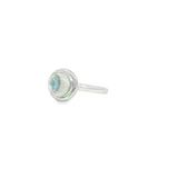 14k White Gold Oval Bezel Set Moonstone Ring