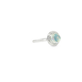 14k White Gold Oval Bezel Set Moonstone Ring