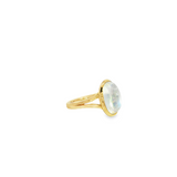 14k Yellow Gold Oval Moonstone Ring