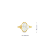 14k Yellow Gold Oval Moonstone Ring