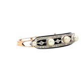 Estate 14k Yellow Gold Art Deco-Style Hinged Bangle Bracelet