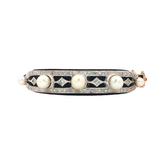 Estate 14k Yellow Gold Art Deco-Style Hinged Bangle Bracelet