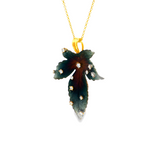 18k Yellow Gold Diamond Leaf Pendant Necklace