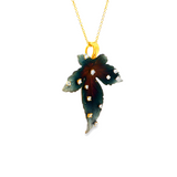 18k Yellow Gold Diamond Leaf Pendant Necklace