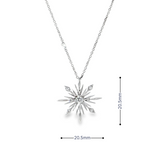14k White Gold Diamond Snowflake Pendant Necklace