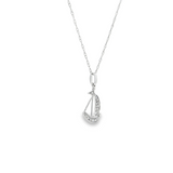 14k White Gold Diamond Sailboat Pendant Necklace