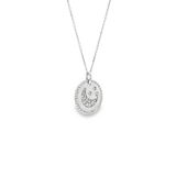 14k White Gold Moon & Stars Diamond Necklace