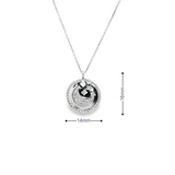 14k White Gold Moon & Stars Diamond Necklace