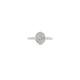 14kw Oval Cluster Diamond Beaded Design Ring