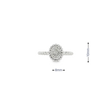 14kw Oval Cluster Diamond Beaded Design Ring