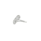 14k White Gold Diamond Pear Halo Bypass Ring