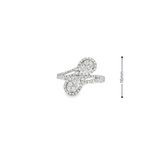 14k White Gold Diamond Pear Halo Bypass Ring