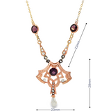 Estate 10k/14k Gold Art Nouveau Amethyst and Pearl Necklace
