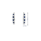 14k White Gold Sapphire and Diamond Hinged Hoop Earrings