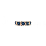 14k White and Rose Gold Oval Blue Sapphire and Diamond Band