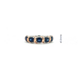 14k White and Rose Gold Oval Blue Sapphire and Diamond Band