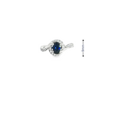 18k White Gold Sapphire and Diamond Bypass Ring