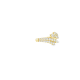 14k Yellow Gold Double Row Bypass Diamond Ring