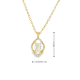 14k Yellow Gold Radiant Cut Diamond Halo Pendant