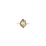 14k Yellow Gold Round European Cut Diamond Engagement Ring