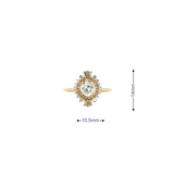 14k Yellow Gold Round European Cut Diamond Engagement Ring