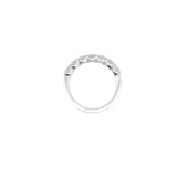 14k White Gold Round Diamond Tulip Style Band
