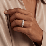 14k White Gold Round Diamond Tulip Style Band