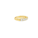14k Yellow Gold Round Diamond Band