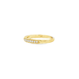 14k Yellow Gold Bead Set Diamond Pinched Band