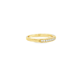 14k Yellow Gold Bead Set Diamond Pinched Band