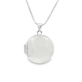 18-20" Sterling Silver Domed Round Locket Necklace