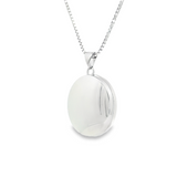 18-20" Sterling Silver Domed Round Locket Necklace