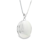 18-20" Sterling Silver Domed Round Locket Necklace