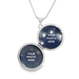 18-20" Sterling Silver Domed Round Locket Necklace
