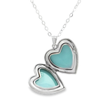 24" Adjustable Sterling Silver Polished Swirl Heart Locket