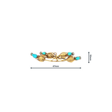 Estate 18k Yellow Gold Etruscan Revival Pin/Brooch with Turquoise and Diamond Accents
