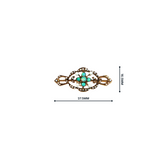 Estate 10k Yellow Gold Opal and Seed Pearl Pin/Brooch