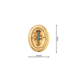 Estate 14k Yellow Gold Oval Victorian Brooch with Seed Pearls and Turquoise Accents