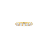 14k Yellow Gold Round Diamond Tulip Design Band