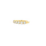 14k Yellow Gold Round Diamond Tulip Design Band