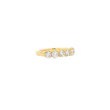 14k Yellow Gold Round Diamond Tulip Design Band