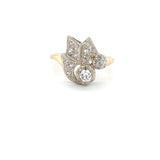ESTATE 14K TWO-TONE DIAMOND FASHION RING