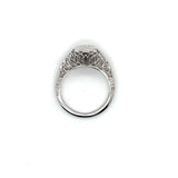 ESTATE 18K WHITE GOLD FILIGREE RING WITH SCROLL WORK AND .07TCW CENTER DIAMOND