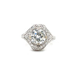 Estate Platinum Edwardian Filigree 2ctw Diamond Ring